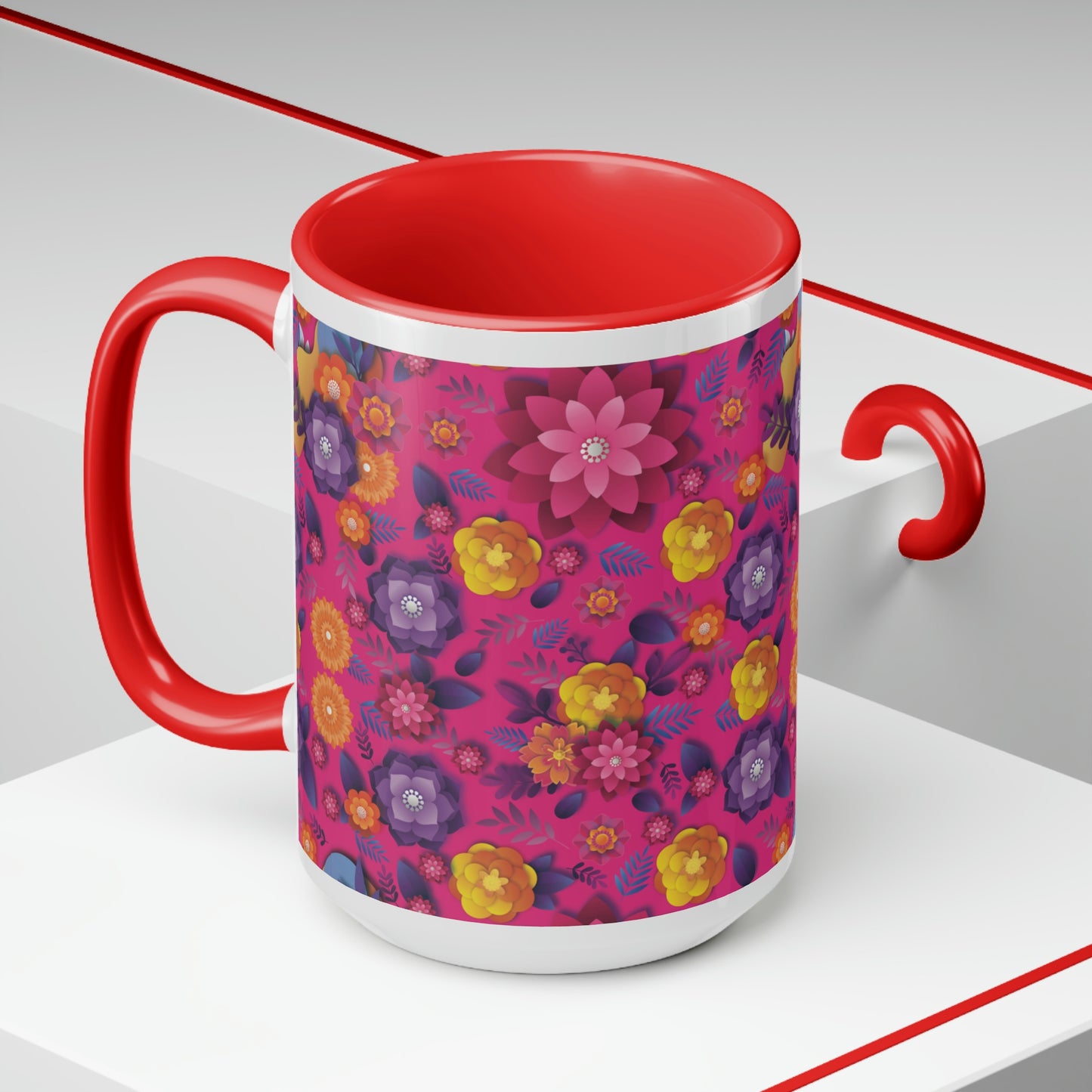 Two-Tone Coffee Mugs, 15oz