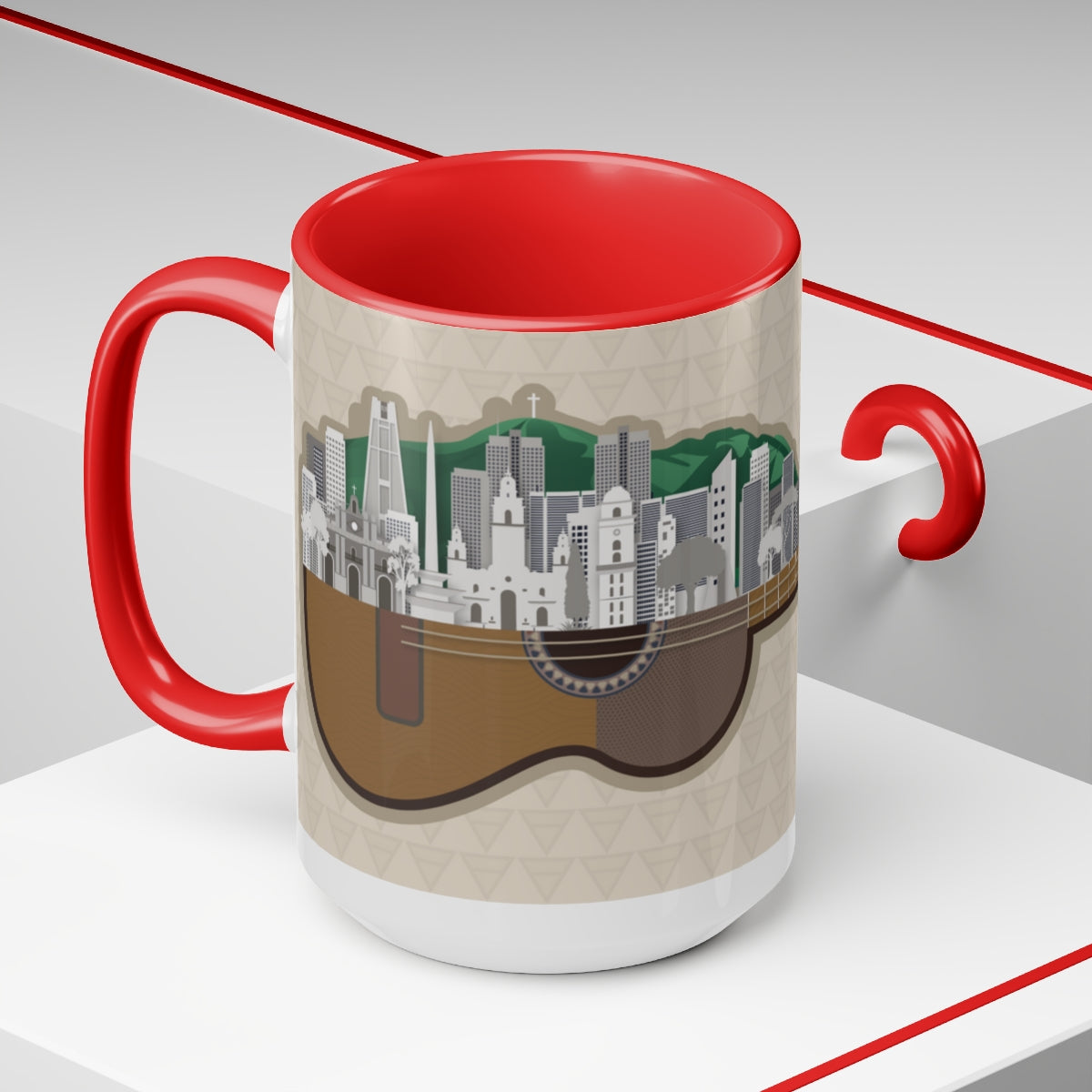 Two-Tone Coffee Mugs, 15oz