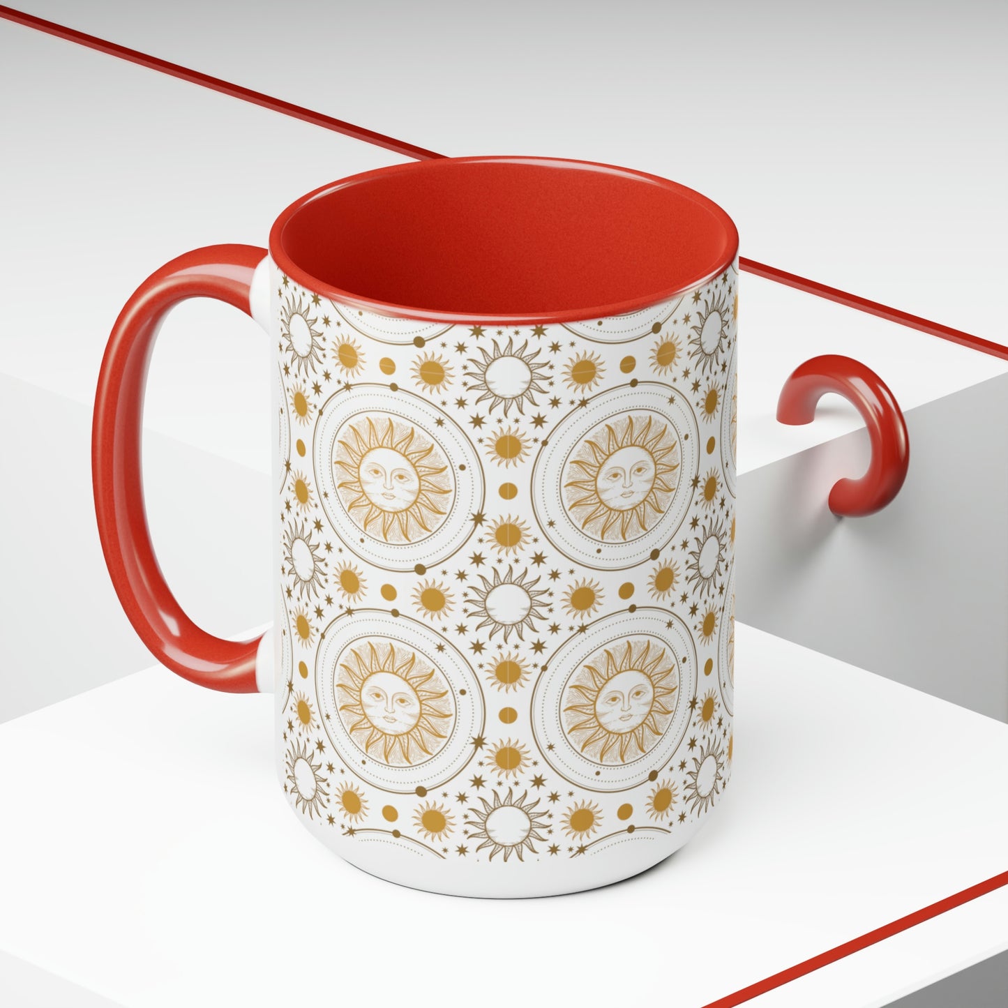 Two-Tone Coffee Mugs, 15oz