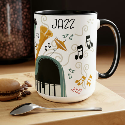 Two-Tone Coffee Mugs, 15oz