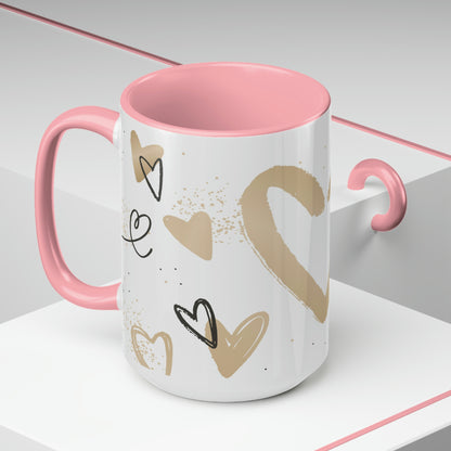 Two-Tone Coffee Mugs, 15oz