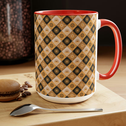 Two-Tone Coffee Mugs, 15oz