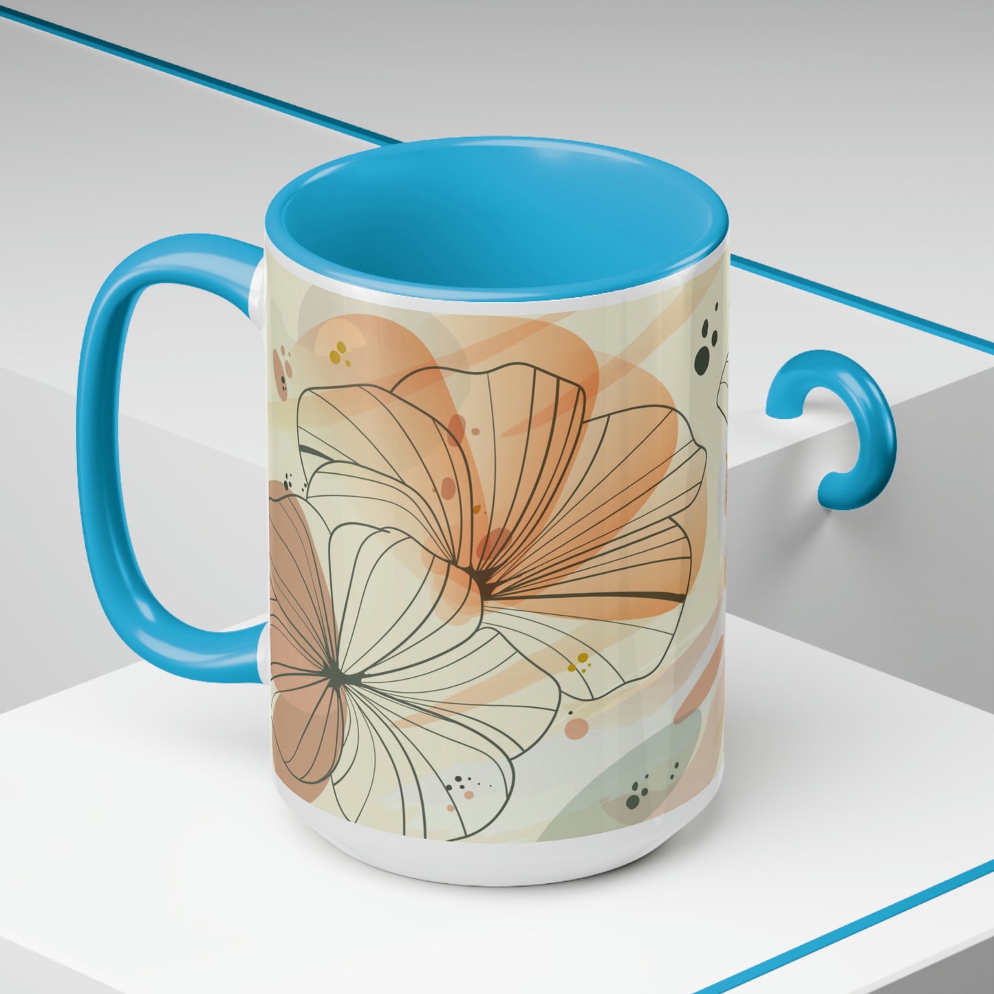 Two-Tone Coffee Mugs, 15oz