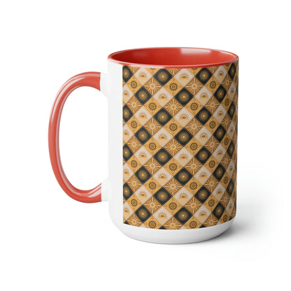 Two-Tone Coffee Mugs, 15oz
