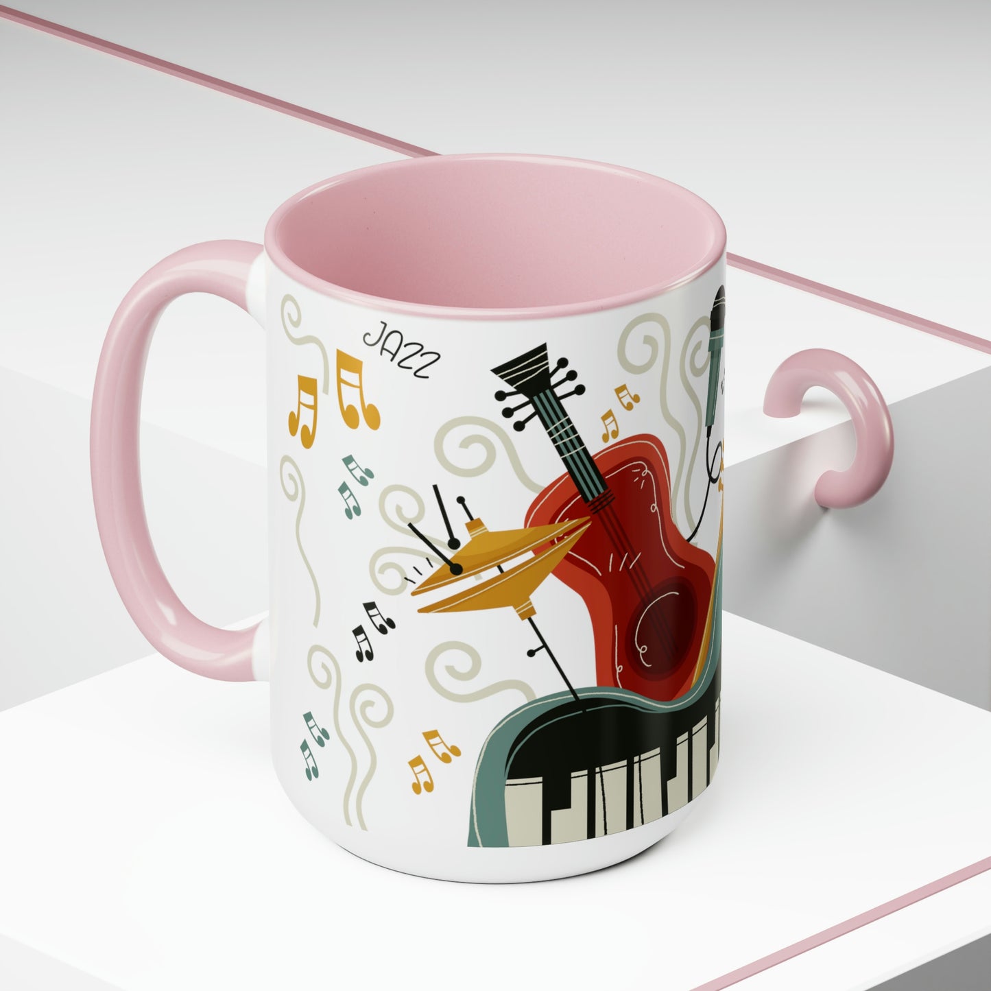 Two-Tone Coffee Mugs, 15oz