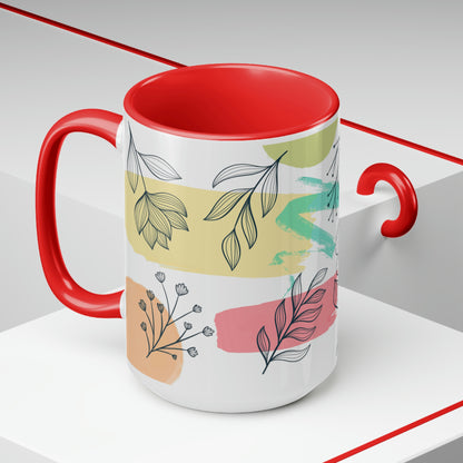 Two-Tone Coffee Mugs, 15oz