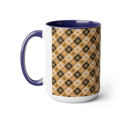 Two-Tone Coffee Mugs, 15oz