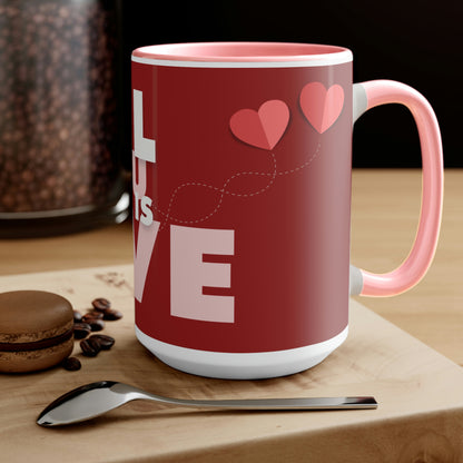 Two-Tone Coffee Mugs, 15oz