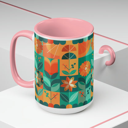 Two-Tone Coffee Mugs, 15oz