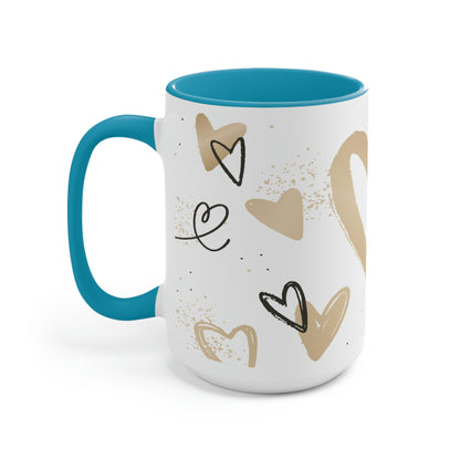 Two-Tone Coffee Mugs, 15oz