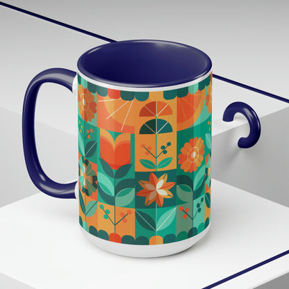 Two-Tone Coffee Mugs, 15oz
