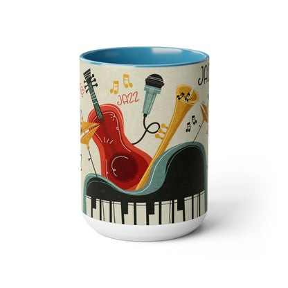 Two-Tone Coffee Mugs, 15oz