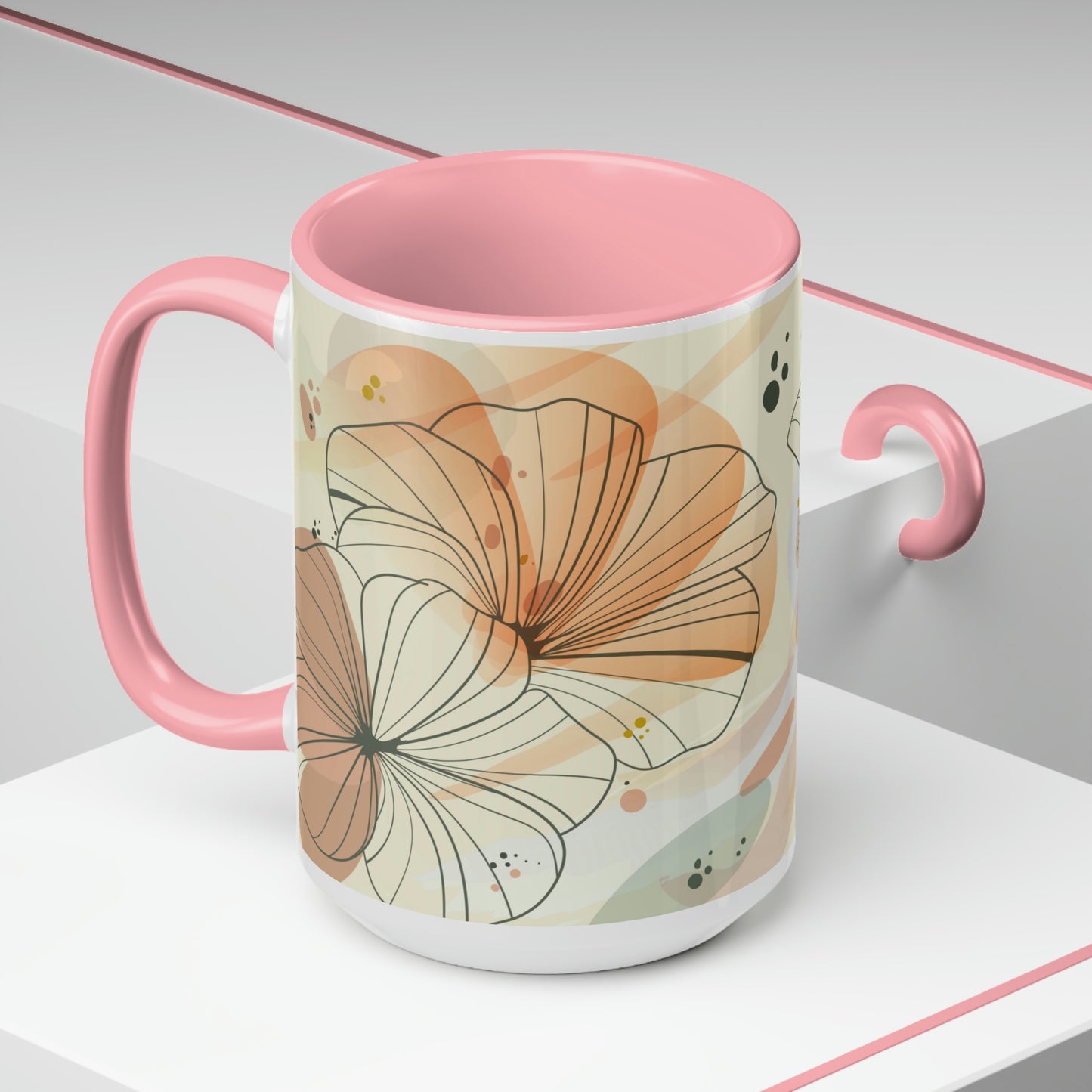 Two-Tone Coffee Mugs, 15oz