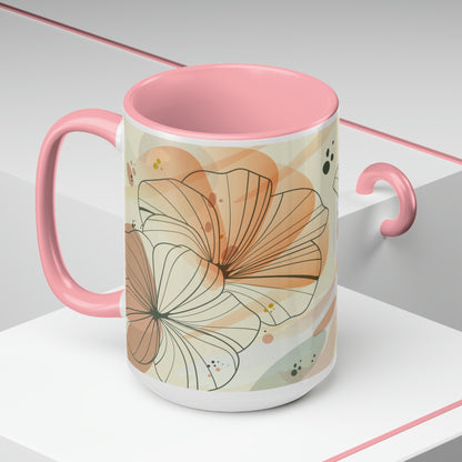 Two-Tone Coffee Mugs, 15oz