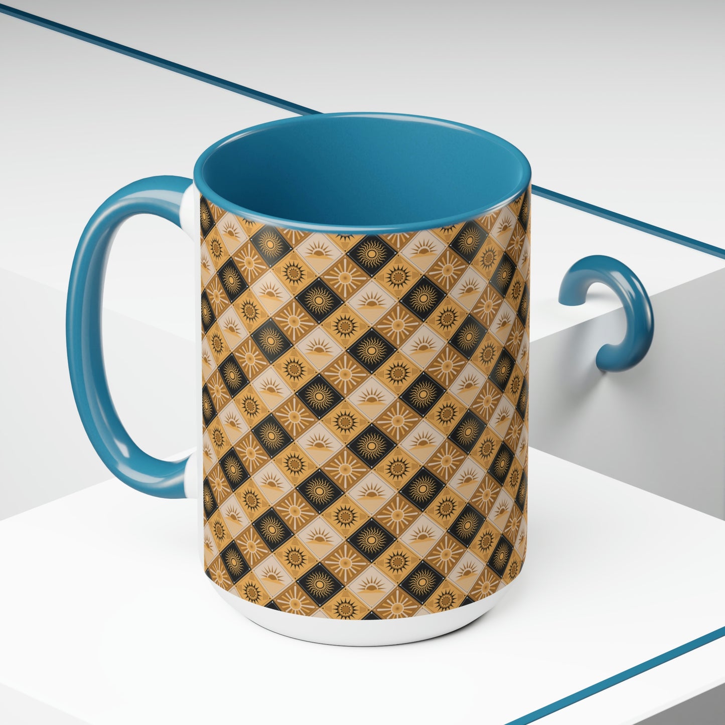 Two-Tone Coffee Mugs, 15oz