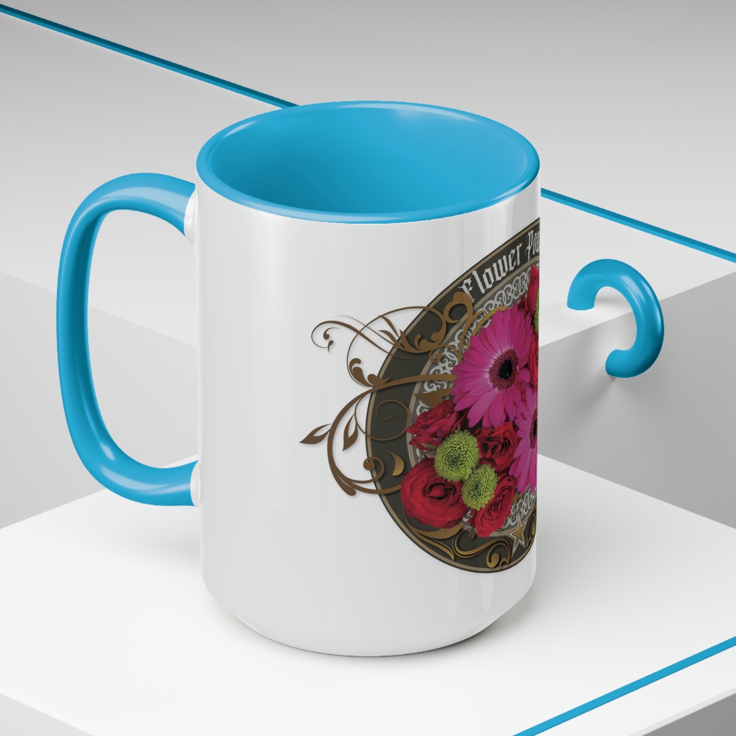 Two-Tone Coffee Mugs, 15oz