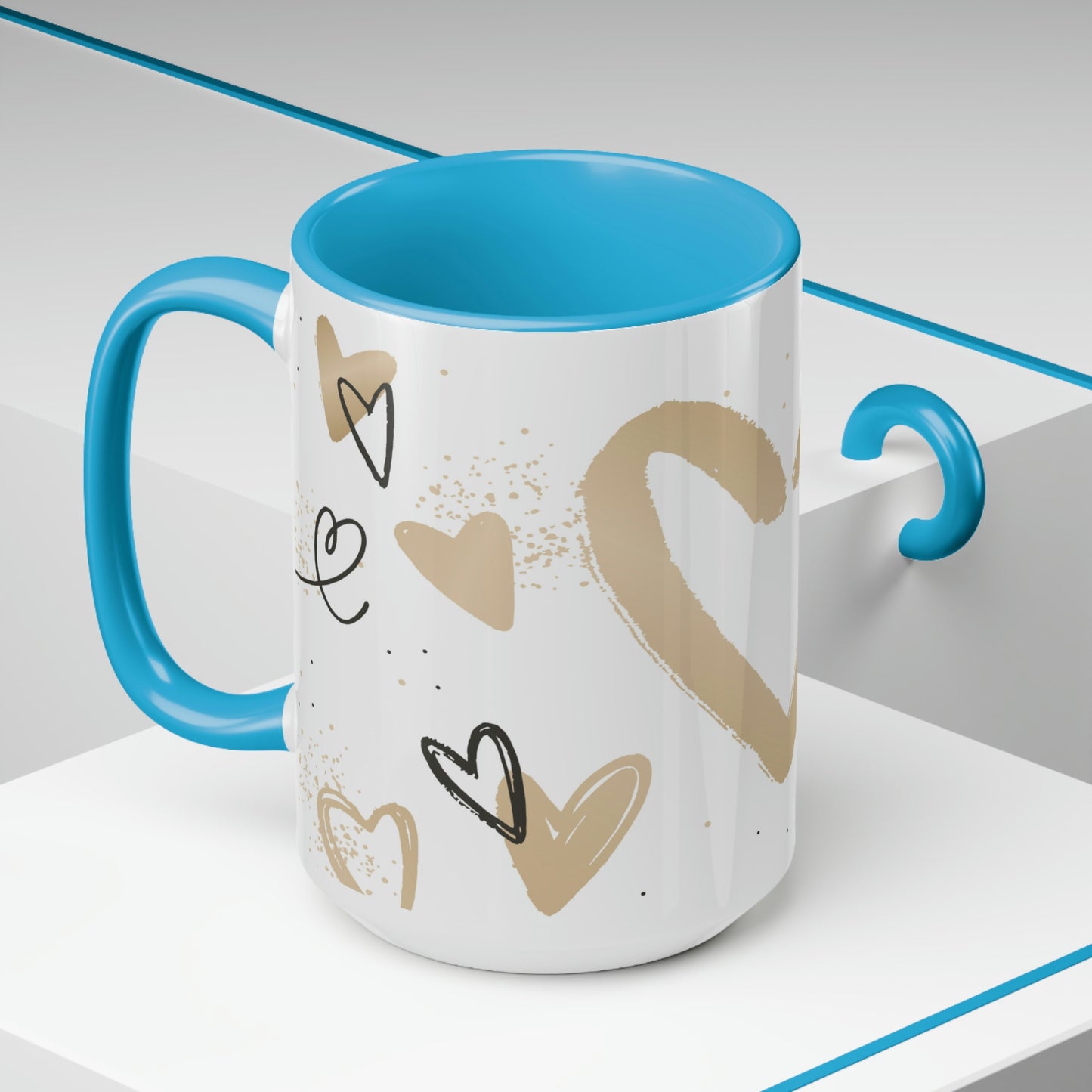 Two-Tone Coffee Mugs, 15oz