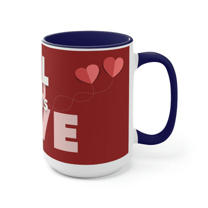 Two-Tone Coffee Mugs, 15oz