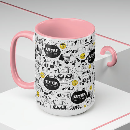 Two-Tone Coffee Mugs, 15oz