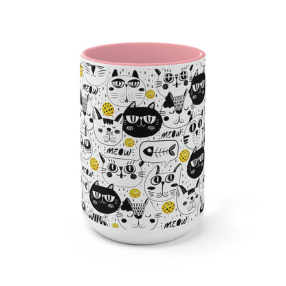 Two-Tone Coffee Mugs, 15oz