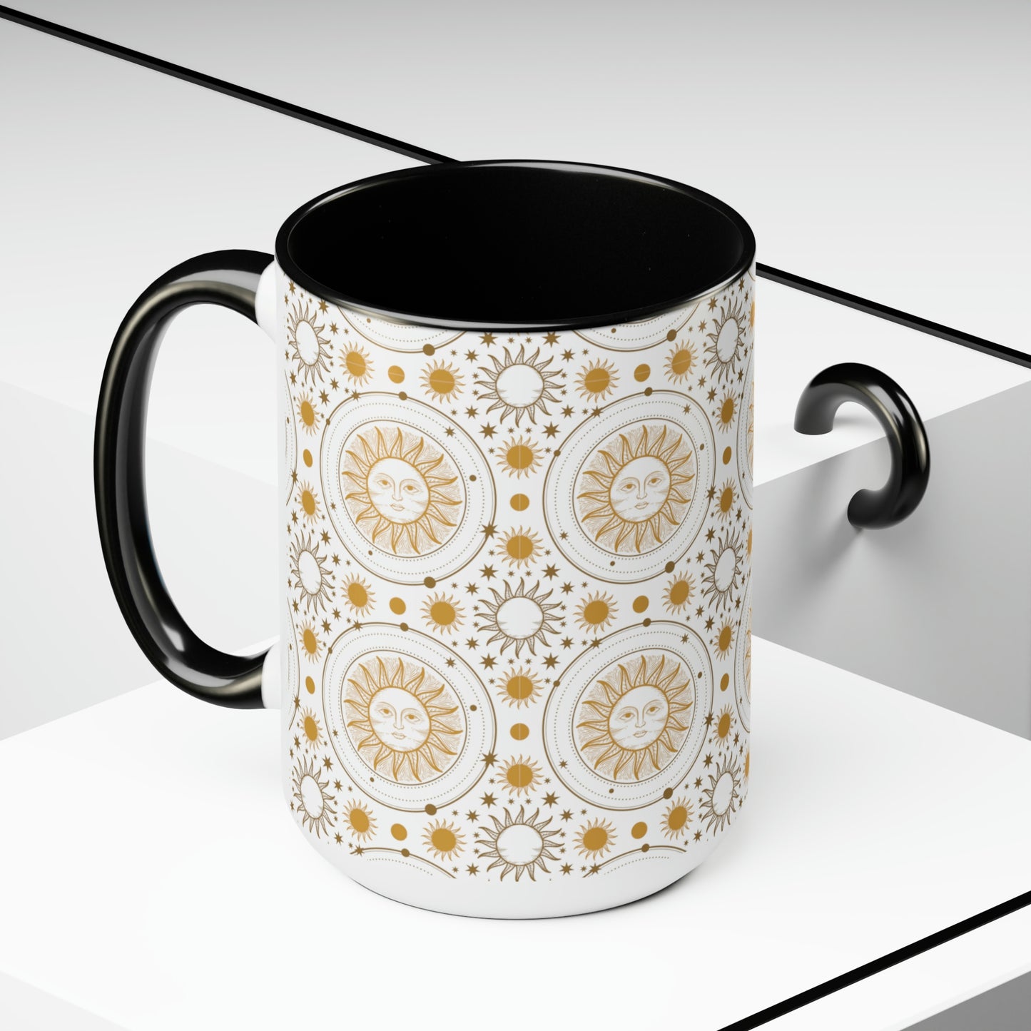 Two-Tone Coffee Mugs, 15oz
