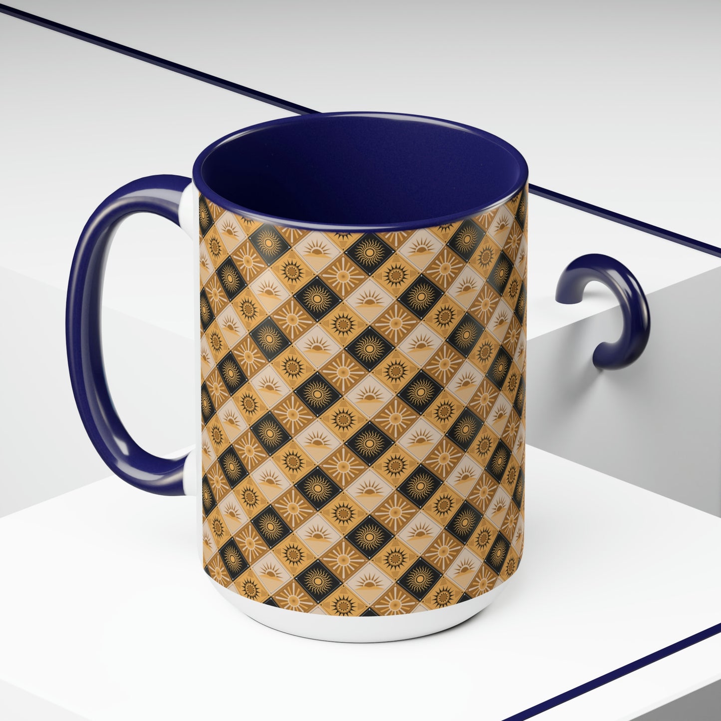 Two-Tone Coffee Mugs, 15oz