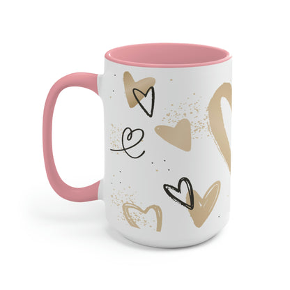 Two-Tone Coffee Mugs, 15oz