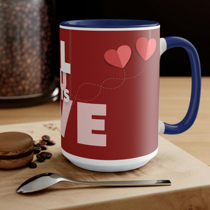 Two-Tone Coffee Mugs, 15oz