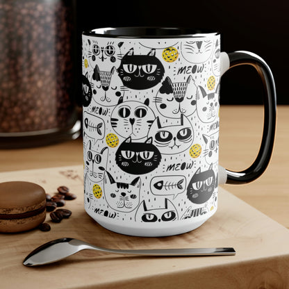 Two-Tone Coffee Mugs, 15oz