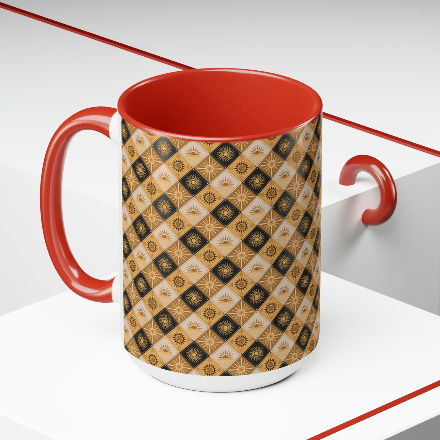 Two-Tone Coffee Mugs, 15oz