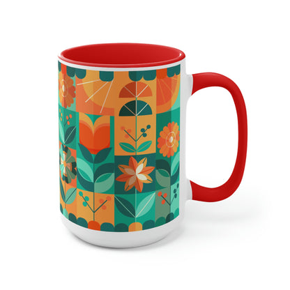 Two-Tone Coffee Mugs, 15oz