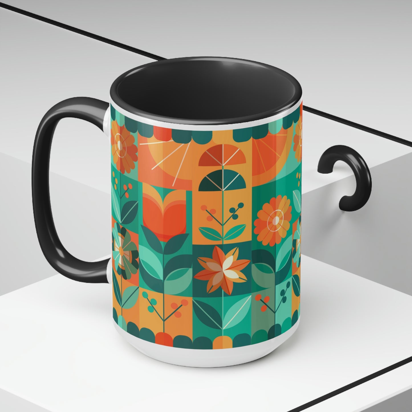 Two-Tone Coffee Mugs, 15oz