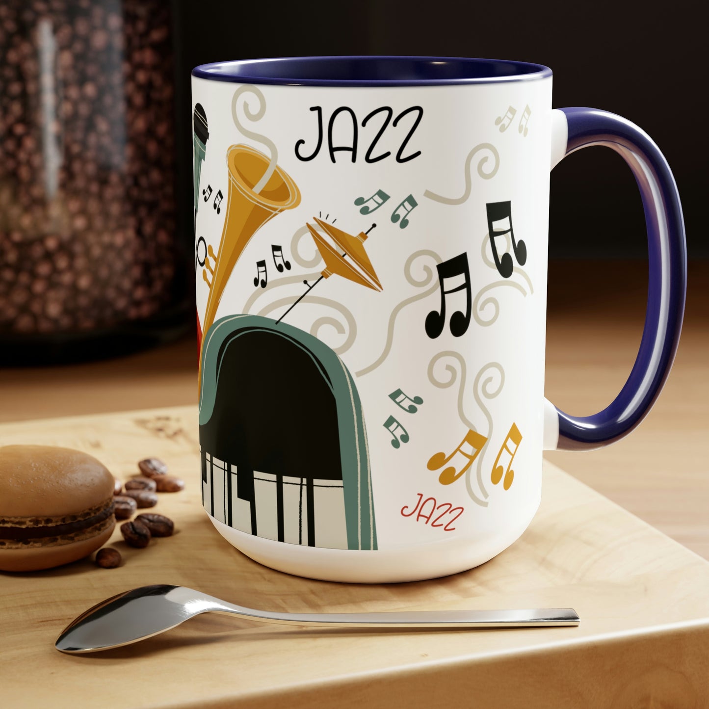 Two-Tone Coffee Mugs, 15oz