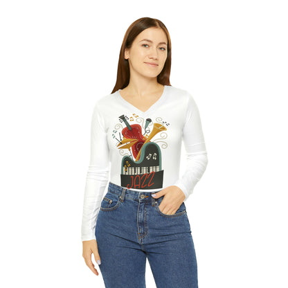 Women's Long Sleeve V-neck Shirt