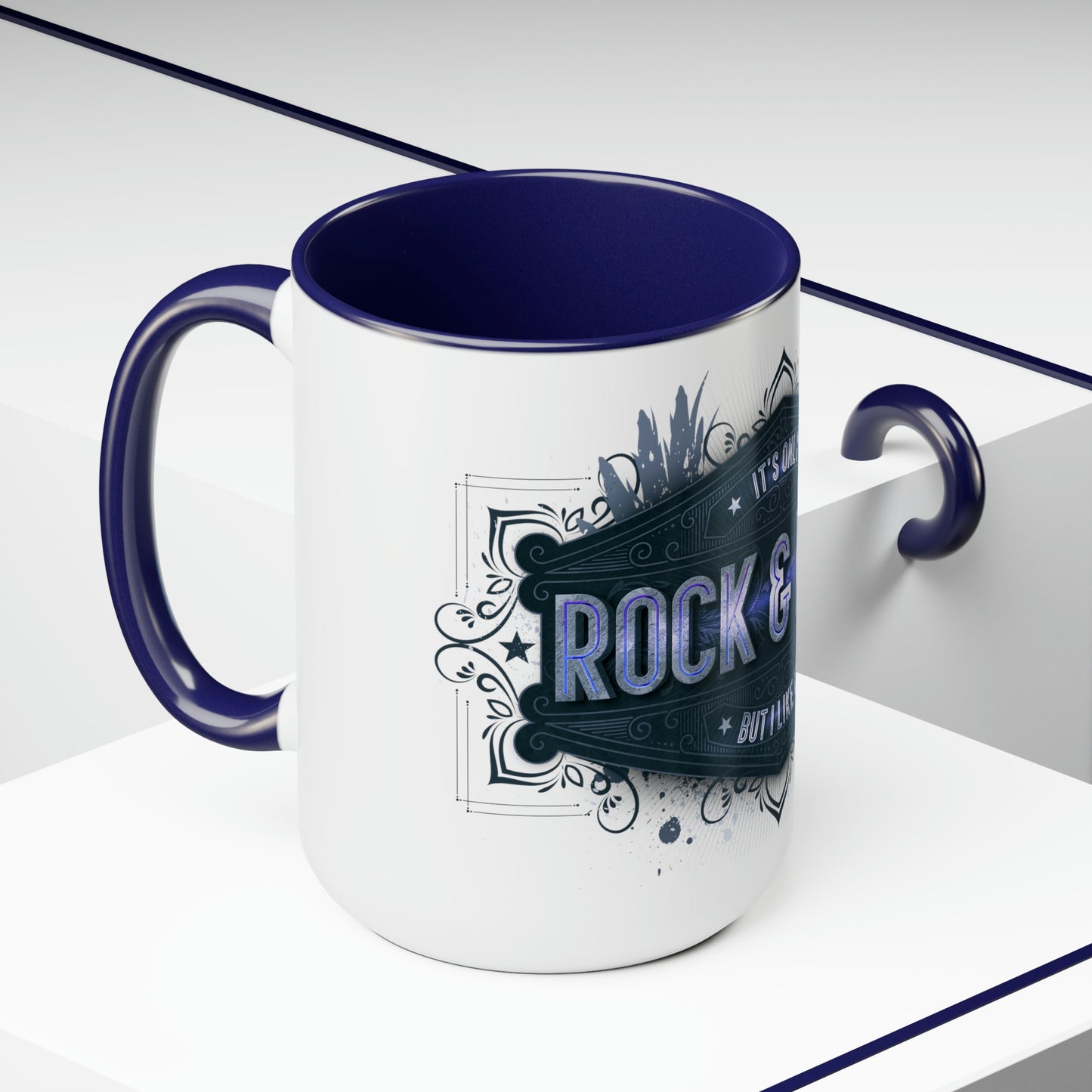 Two-Tone Coffee Mugs, 15oz