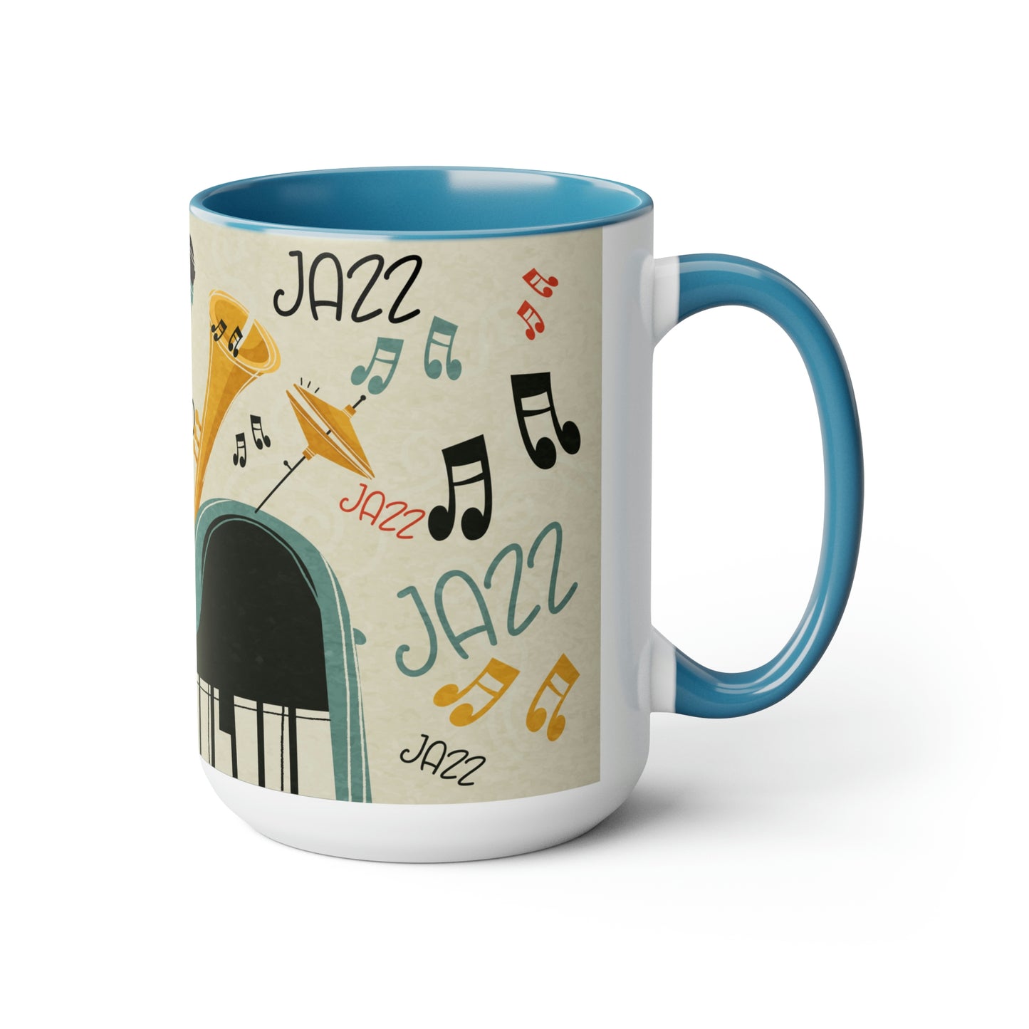 Two-Tone Coffee Mugs, 15oz