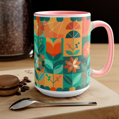 Two-Tone Coffee Mugs, 15oz