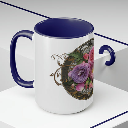 Two-Tone Coffee Mugs, 15oz