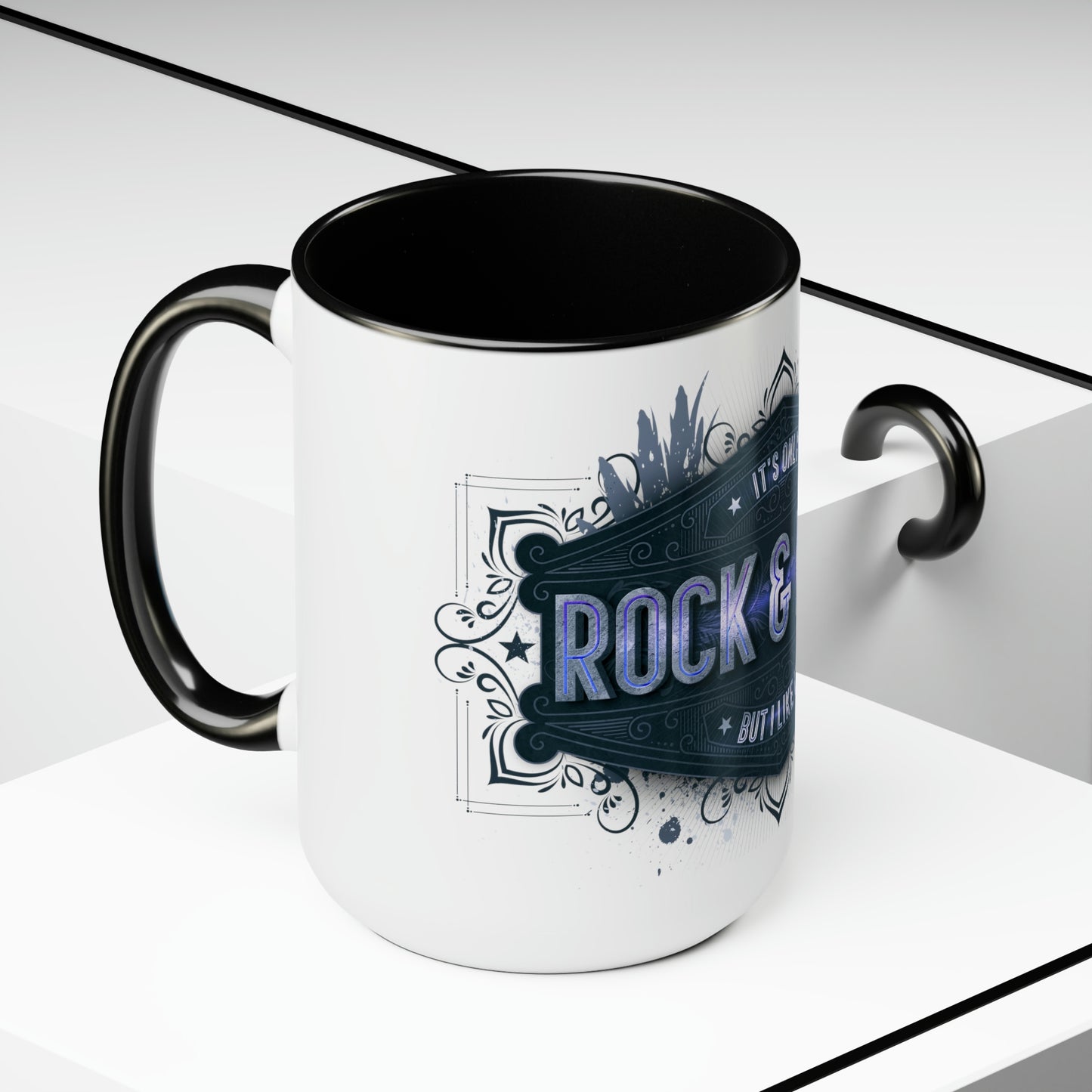 Two-Tone Coffee Mugs, 15oz