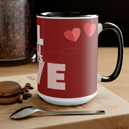 Two-Tone Coffee Mugs, 15oz