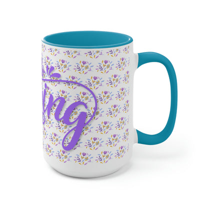 Two-Tone Coffee Mugs, 15oz