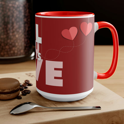 Two-Tone Coffee Mugs, 15oz