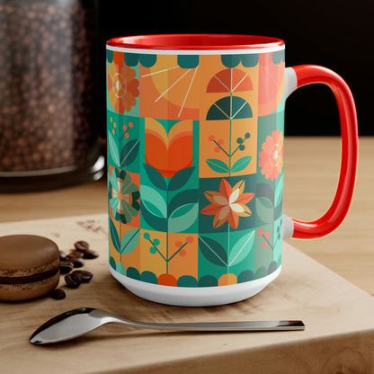 Two-Tone Coffee Mugs, 15oz