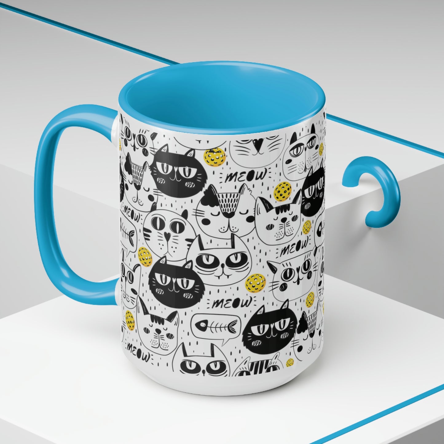 Two-Tone Coffee Mugs, 15oz