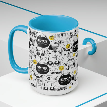 Two-Tone Coffee Mugs, 15oz