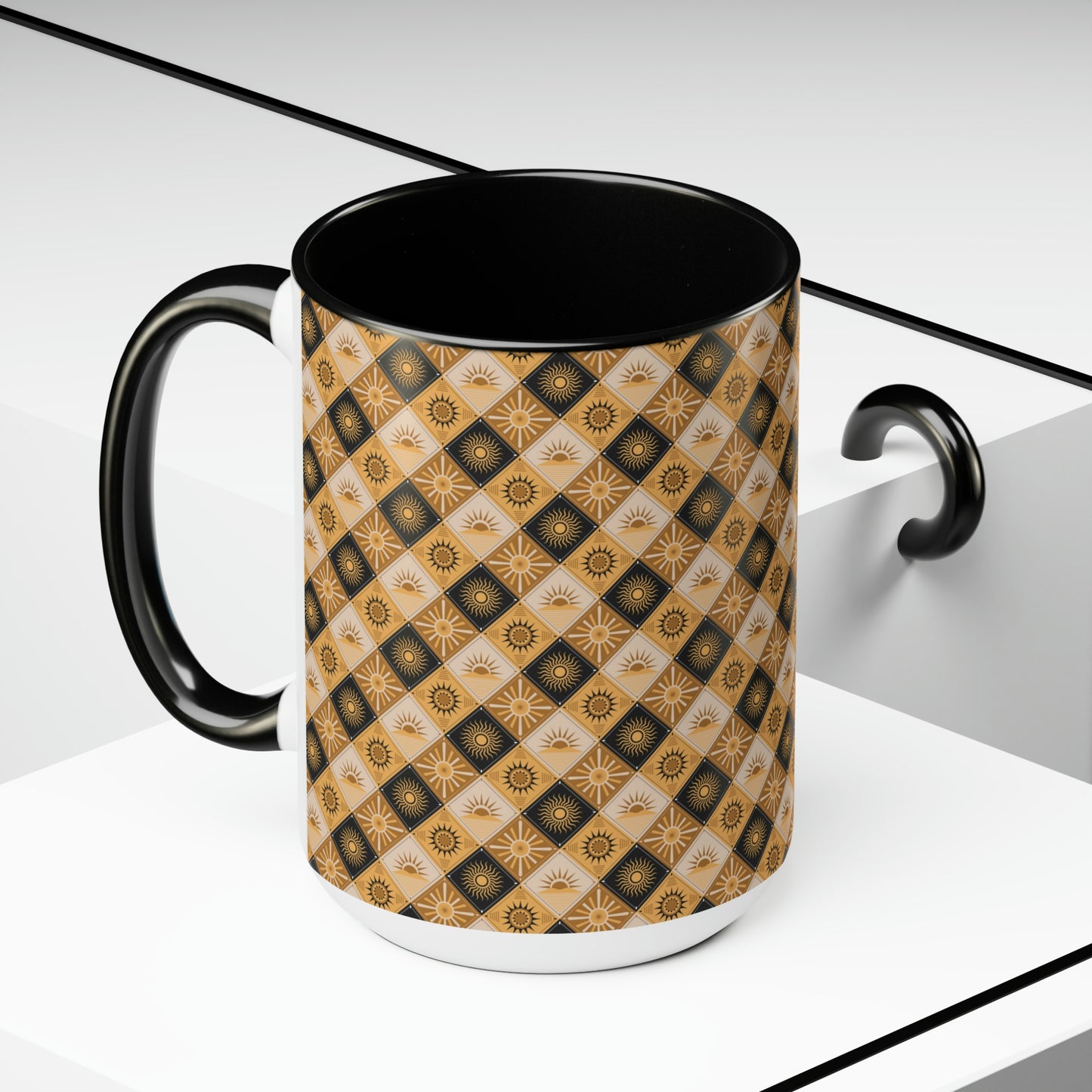 Two-Tone Coffee Mugs, 15oz
