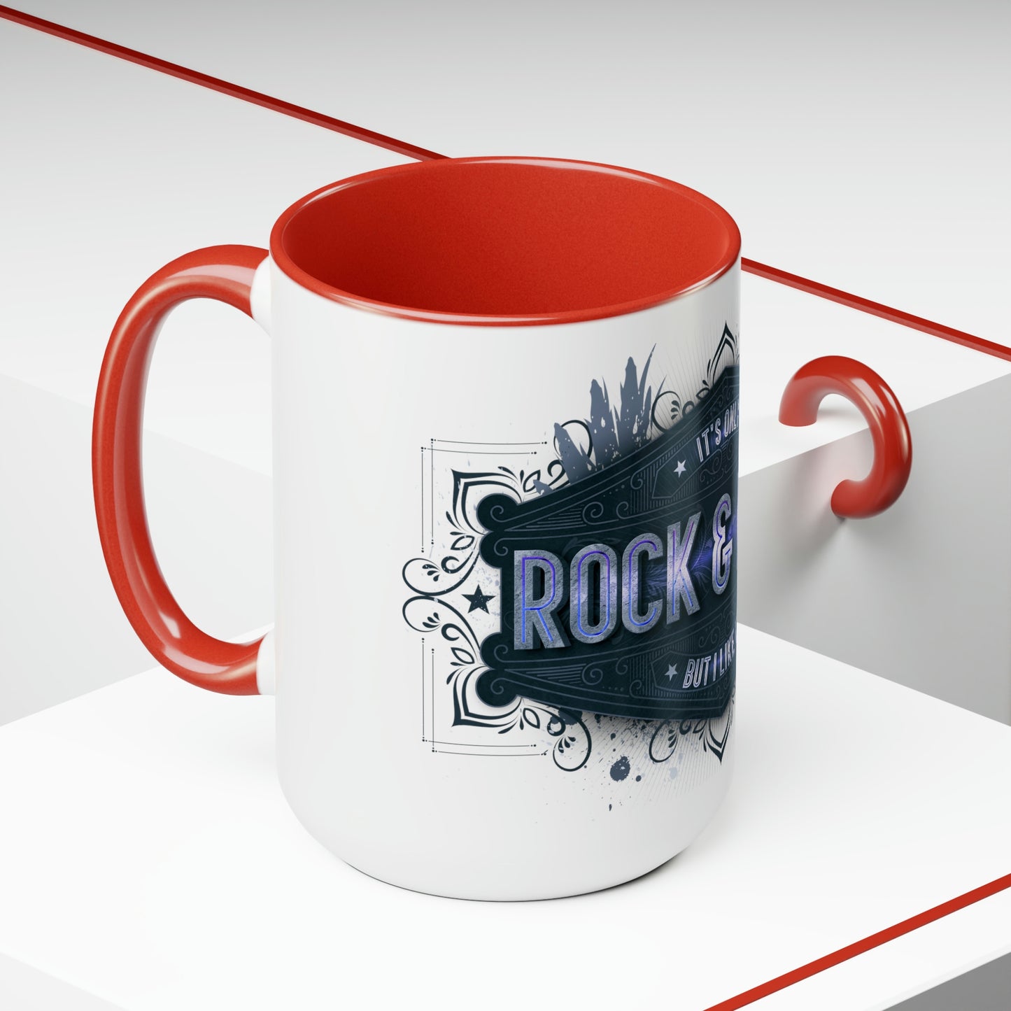 Two-Tone Coffee Mugs, 15oz