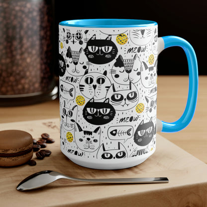 Two-Tone Coffee Mugs, 15oz