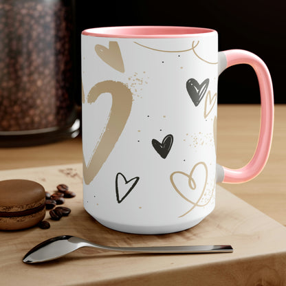 Two-Tone Coffee Mugs, 15oz