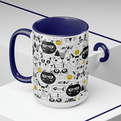 Two-Tone Coffee Mugs, 15oz